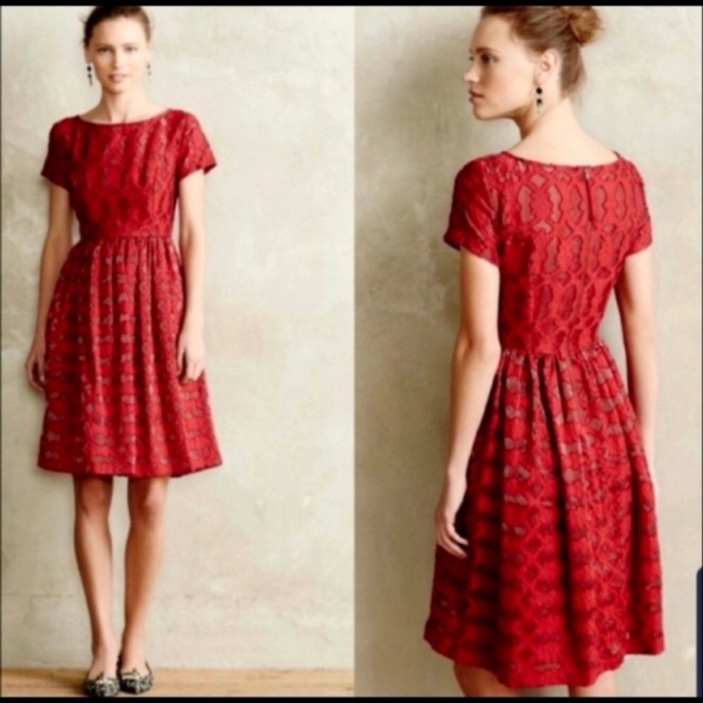 Anthropologie Moulinette Soeurs Red Dress